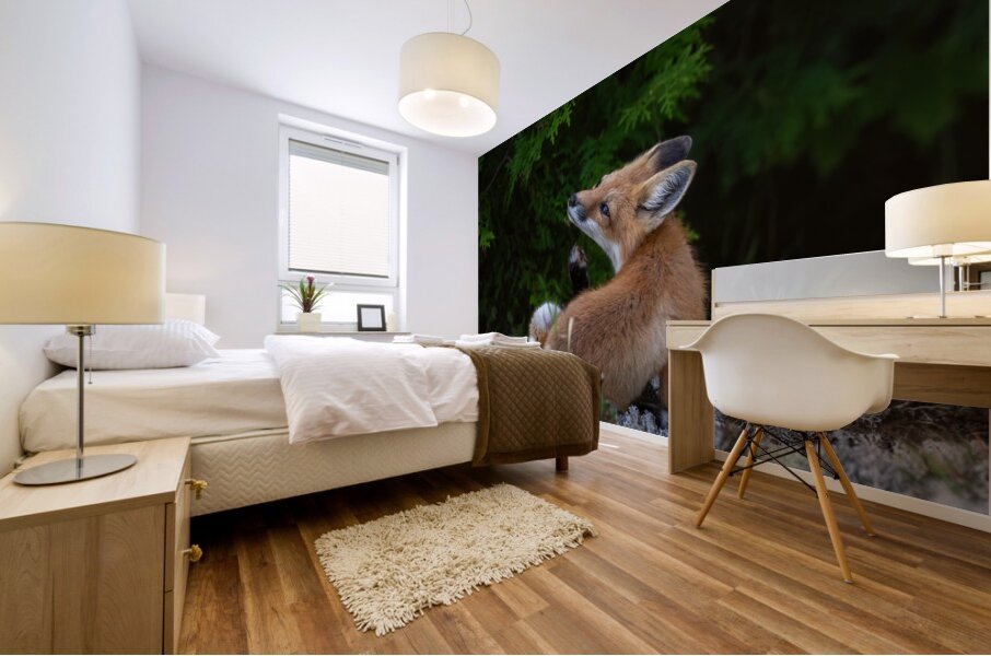 Fox in nature s embrace Mural print