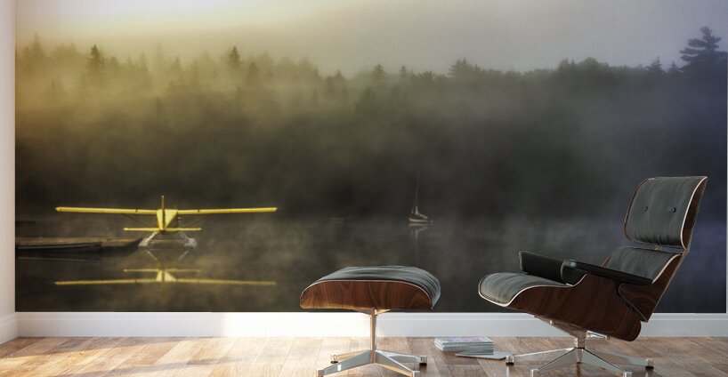 Serenity of a lake on a misty morning Wall Murals