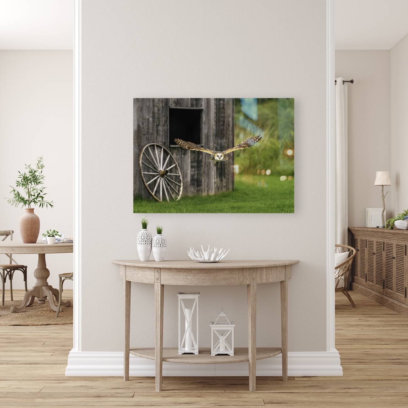 Barn Owl Colored Reproduction